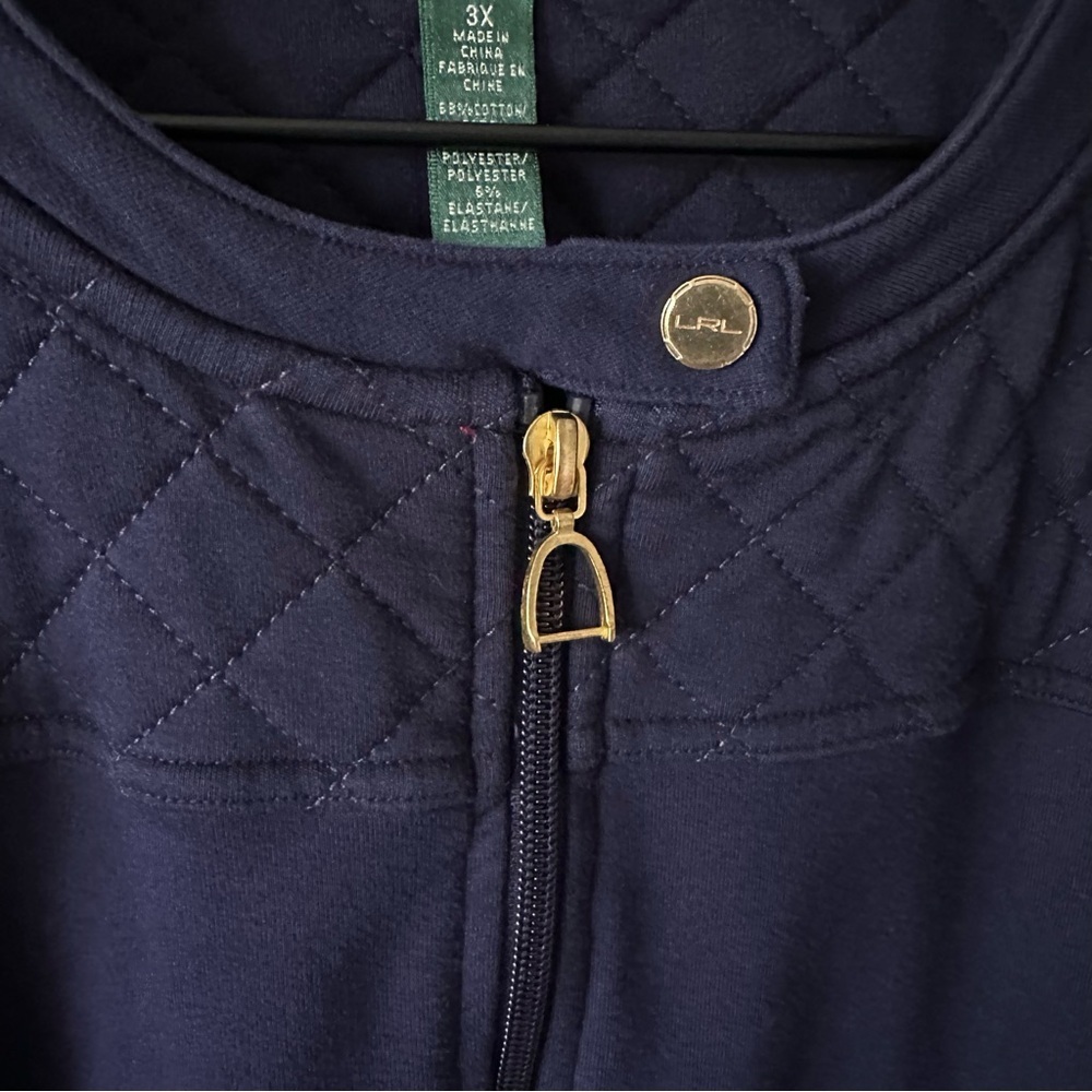 Lauren Active Ralph Lauren Sweater Size 3XL Navy Full Zip Long Sleeve - Picture 4 of 13